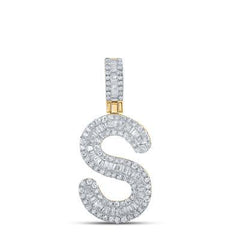 10k .50ct-Diamond "S" Initial Pendant