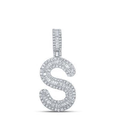 10k .50ct-Diamond "S" Initial Pendant