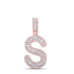 10k .50ct-Diamond "S" Initial Pendant
