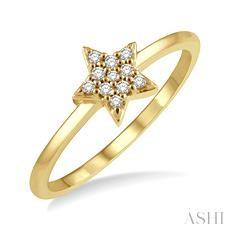 10k .08ct-Diamond Star Ring Size-7