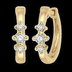 10K 0.15ct Diamond Hoop Earrings