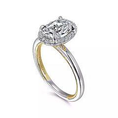 14K 0.10ct-Diamond 2.47CZ Semi-Mount