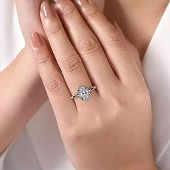 14K 0.10ct-Diamond 2.47CZ Semi-Mount