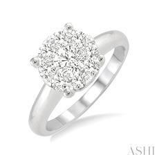 14K 0.50ct Diamond-Cluster LoveBright Ring
