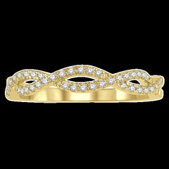 14K 0.20ct Swirl-Twisted Wedding Band