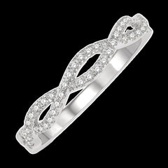 14K 0.20ct Swirl-Twisted Wedding Band
