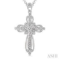 925 0.05CT Diamond Cross Pendant