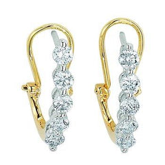 14K 0.25ct Diamond Hoop Earrings