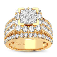14K 3.58ct Diamond Princess-Cut Bridal-Set
