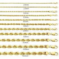 10K 3mm 8" Rope Bracelet