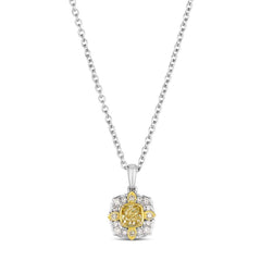 Platinum .36ct-Light-Yellow .11ct-Vanilla-Diamond Pendant