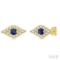 10k .10ct-Diamond Petite Evil-Eye Earrings