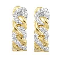 10K 0.75ct Diamond Hoop Earrings