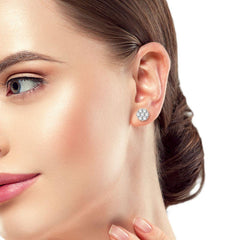 14k .90ct-Diamond Cluster Earrings