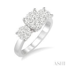14K 0.70ct Diamond-Cluster LoveBright Ring