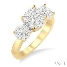 14K 0.70ct Diamond-Cluster LoveBright Ring