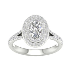14K 1.50ct H-Color/VS-Clarity Lab-Diamond Oval-Ring
