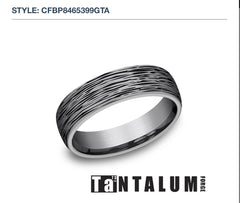 Tantalum 6.5mm Grey-Bark Wedding Band