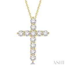 14k 1.50ct Diamond Cross Pendant