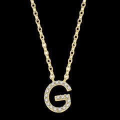 10K 0.06ct Diamond Initial-G Necklaces