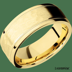 14K Yellow Gold with Distressed , Polish Finish
