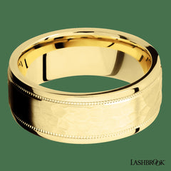 14K Yellow Gold with Distressed , Polish Finish