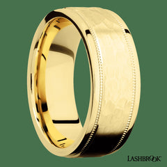 14K Yellow Gold with Distressed , Polish Finish