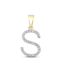 10K 1.90ct Diamond Initial-S Pendant