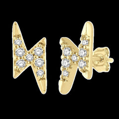 10K 0.10ct Diamond Cluster Earrings