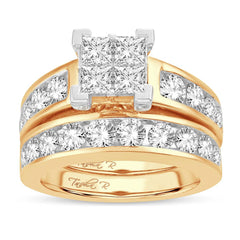 14k .33ct-Diamond Princess-Cut Bridal-Set Size-7