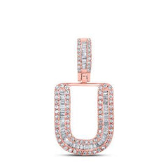 10k .38ct-Diamond "U" Initial Pendant