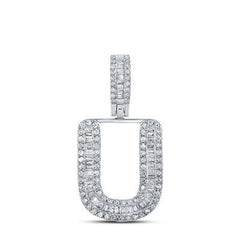 10k .38ct-Diamond "U" Initial Pendant