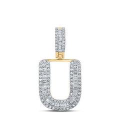 10k .38ct-Diamond "U" Initial Pendant