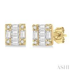 10k .12ct-Diamond Baguette Ring Size-7