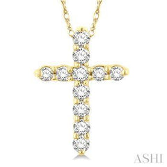 14K 0.10CT DIAMOND CROSS PENDANT