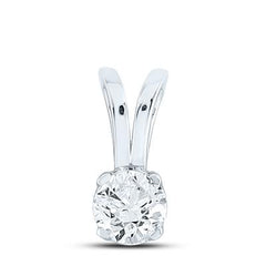 14K 0.25ct Diamond Solitaire Round-Pendants