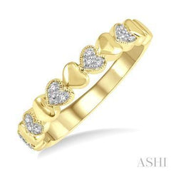 925 0.05CT DIAMOND MINI HEART BAND