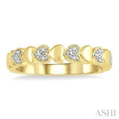 925 0.05CT DIAMOND MINI HEART BAND