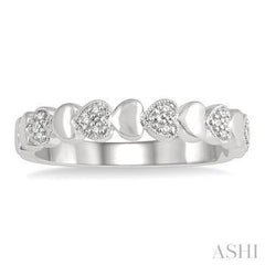 925 0.05CT DIAMOND MINI HEART BAND