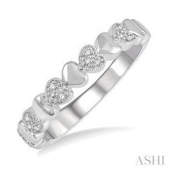 925 0.05CT DIAMOND MINI HEART BAND
