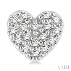 14K 0.10CT Diamond Heart Petite Earrings