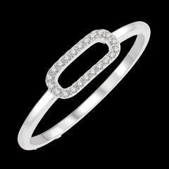 14K 0.07ct Diamond Paperclip Ring
