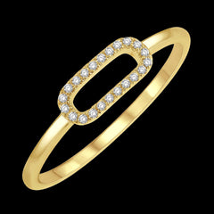 14K 0.07ct Diamond Paperclip Ring
