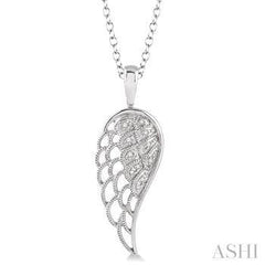 925 0.05CT-Diamond Angel Wing Pendant