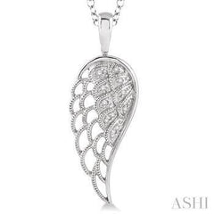 925 0.05CT-Diamond Angel Wing Pendant