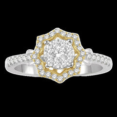 14K 0.50ct Diamond Cluster Ring