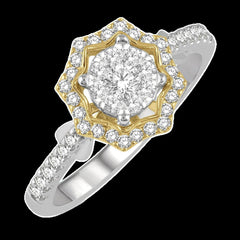 14K 0.50ct Diamond Cluster Ring