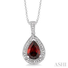 925 0.05Ct Garnet Necklace