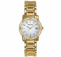Bulova Diamond-Bezel  Mother-Of-Pearl Ladies Watch