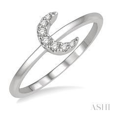 10k .05ct Diamond Moon Ring
